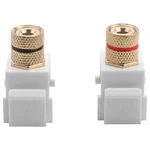 Speaker Post Snap-in Banana Keystone Jack - White, 10Pcs