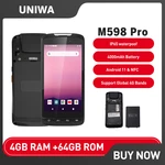 UNIWA M598 Pro Smartphone IP65 Waterproof 2D Barcode Scanner Android Rugged PDA Built-in NFC 4000mAh Mobile Phone