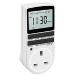 SEWS-Uk Plug Digital Timer Plug Socket, Electrical Programmable Plug In Timer Switch For Light, B And More, With Large Lcd Displ