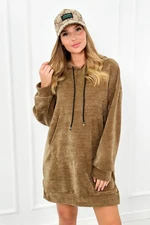 Corduroy dress with Camel hood