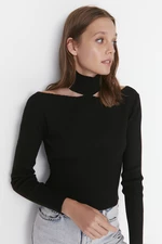 Trendyol Čierny Choker Golier Pletený sveter