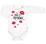 Body dlouhý rukáv s vtipným textem Baby Nellys, Bola tu TETIČKA, vel. 86 (12-18m)