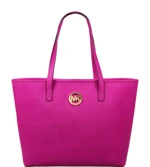 Ružová kožená kabelka Michael Kors Travel Tote Fuschia