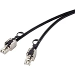 Renkforce RF-4538226 RJ45 sieťové káble, prepojovacie káble CAT 6A S/FTP 3.00 m čierna so sťahovacím krúžkom na odblokov