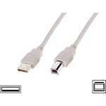 Digitus #####USB-Kabel USB 2.0 #####USB-A Stecker, #####USB-B Stecker 3.00 m béžová