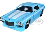 1971 Chevrolet Camaro Z/28 Light Blue with White Stripes "Bigtime Muscle" Series 1/24 Diecast Model Car by Jada