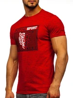 Tricou cu imprimeu roșu bărbați Bolf SS11130