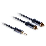 Kábel AQ 3,5mm Jack/2xRCA, M/M, 3m (xdtjr030) čierny Vodič z čisté bezkyslíkaté mědi OFC 99,96 %, perfektní přenos signálu, zlacené kontakty 24K, doko