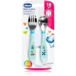 Chicco Metal Cutlery jedálenská súprava 18m+ Blue