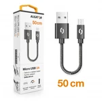 Datový kabel ALIGATOR PREMIUM 2A, MicroUSB 50cm, černá