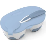 BabyOno Be Active Two-chamber Bowl with Spoon jídelní sada pro miminka Blue 2 ks