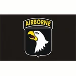 Vlajka AIRBORNE 101e div. - černá