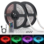 GLIME 2x3M USB LED Light Strip 6M 180 LEDs 20 Multi Colors 5050 RGB LED Light Strip 44-Key Remote Control for Home Kitch