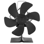 6 Blades Heat Powered Stove Fan Black Fireplace Log Wood Burner Eco-fan Quiet Home Fireplace Fan Efficient Heat Distribu