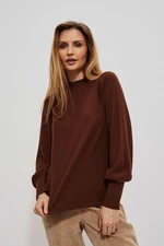 Sweatshirt with puffed sleeves and turtleneck