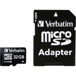 Paměťová karta microSDHC, 32 GB, Verbatim MICRO SDHC 32GB CL 10 ADAP, Class 10, vč. SD adaptéru