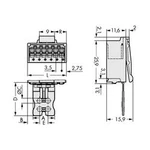 Konektor do DPS WAGO 2091-1508/002-000, 47.00 mm, pólů 8, rozteč 3.50 mm, 100 ks