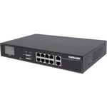 19" síťový switch RJ45 Intellinet, 8-Port Gigabit PoE+ Switch mit 2 RJ45-Uplink-Ports und LCD-Anzeige PoE+/PoE 130W, 1 GBit/s
