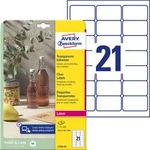 Avery-Zweckform L7782-25 etikety 63.5 x 38.1 mm poylesterová fólie transparentní 525 ks permanentní Fóliové etikety