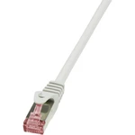 LogiLink CQ2012S RJ45 sieťové káble, prepojovacie káble CAT 6 S/FTP 25.00 cm sivá samozhášavý, s ochranou 1 ks