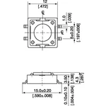 Diptronics DTSM-21N-V-B tlačidlo 12 V/DC 0.05 A 1x vyp/(zap) bez aretácie  (d x š x v) 12 x 12 x 4.3 mm  1 ks