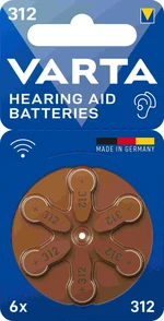 VARTA Hearing Aid Battery 312 BLI 6