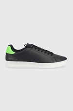 Kožené sneakers boty Tommy Hilfiger COURT SNEAKER LEATHER CUP tmavomodrá barva