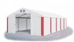 Garážový stan 6x10x3m střecha PVC 560g/m2 boky PVC 500g/m2 konstrukce ZIMA Bílá Bílá Červené