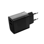 Set síťové nabíječky FIXED s 2xUSB výstupem a USB/micro USB kabelu, 1 metr, 17W Smart Rapid Charge, černá