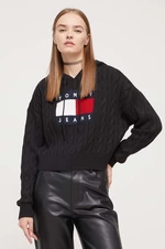 Svetr Tommy Jeans dámský, černá barva, DW0DW16528