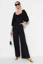 Trendyol Black Tie Detailed Woven Jumpsuit