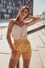 Yellow Casual Women's Shorts