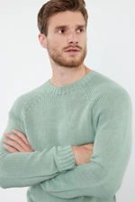 Trendyol Mint Slim Fit Slim Cut Crew Neck Raglan Sleeve Basic Knitwear Sweater