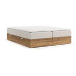 Jasnobrązowo-naturalne łóżko boxspring ze schowkiem 180x200 cm Faro – Maison de Rêve