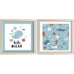 Obrazki dziecięce zestaw 2 szt. 33x68 cm Hello Ocean – Wallity