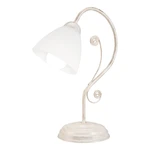 Biała lampa stołowa ze szklanym kloszem (wys. 39 cm) Emilio – LAMKUR