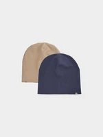 Detská dvojstranná čiapka typu beanie - béžová