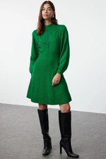 Trendyol Green Mini Sweater with Lace Dress