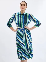 Green-blue women's striped shirt dress ORSAY