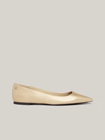 Women's leather ballet flats in gold color Tommy Hilfiger