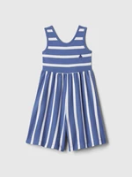 White-Blue Girls' Striped Jumpsuit GAP