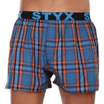Orange-blue men's plaid boxer shorts Styx