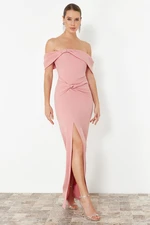 Trendyol Dusty Rose Woven Long Evening Dress