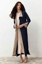 Trendyol Navy Blue Color Block Long Aerobin Woven Cap & Abaya & Abaya