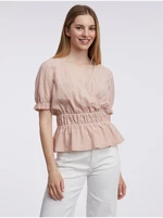 Light pink women's patterned blouse ORSAY