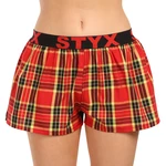 Women's red checked boxer shorts Styx