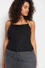 Trendyol Curve Black Strap Crop Knitted Blouse