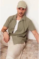 Trendyol Green Regular Fit Open Collar Summer Shirt