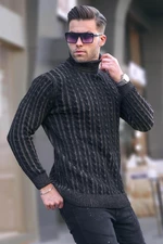 Madmext Black Turtleneck Knitted Detailed Sweater 6317