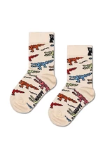 Dětské ponožky Happy Socks Kids Crocodile Sock béžová barva
